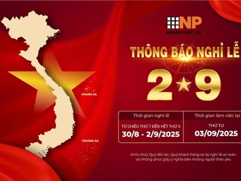 THÔNG BÁO NGHỈ LỄ QUỐC KHÁNH 2/9/2025