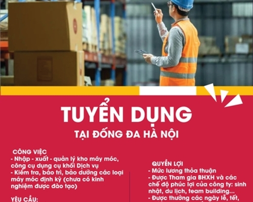 TUYỂN DỤNG: NHÂN VIÊN KHO - ĐÓNG HÀNG