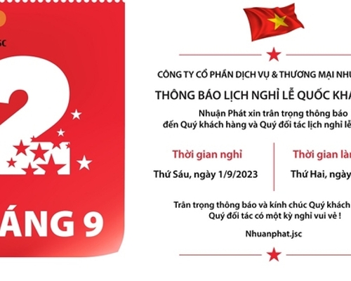 THÔNG BÁO NGHỈ LỄ 2/9