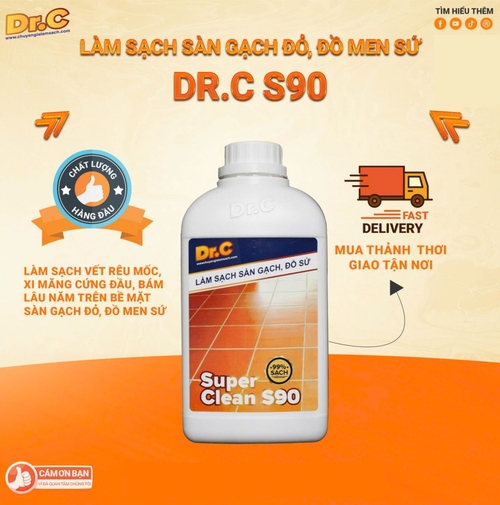 Chất làm sạch sàn gạch, đồ men sứ trên Super Clean S90